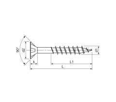 Skrutka SPAX  6x120 do dreva so zapustenou hlavou Torx 30 a čiastočným závitom