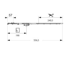 MACO  Otv.-sklop. 431 -660 mm prevodovka s bočným výklopom  mm- MULTI-MATIC - Strieborná