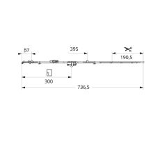 MACO  Otv.-sklop. 661 - 840 mm prevodovka s bočným výklopom  mm- MULTI-MATIC - Strieborná