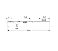 MACO  Otv.-sklop. 841 - 1.090 mm prevodovka s bočným výklopom  mm- MULTI-MATIC - Strieborná