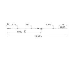 MACO  Otv.-sklop. 1.950 - 2.200 mm prevodovka s bočným výklopom  mm- MULTI-MATIC - Strieborná