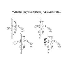 FUHR dverový zámok 803, U-štulp 24x6mm,337mm, PZ jednobodový