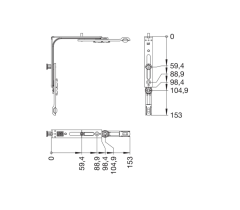 WINKHAUS rohové vedenie E2 - Strieborná