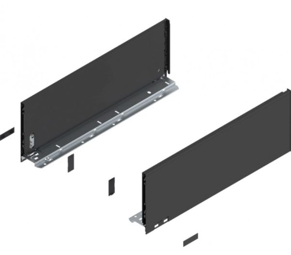 BLUM LEGRABOX pure bok výška C, md 400 mm, oceľ terra čierna - matná