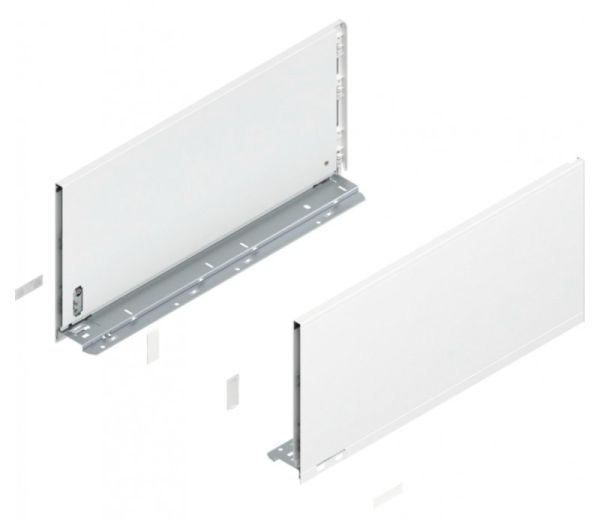 BLUM LEGRABOX pure bok výška F, md 400 mm,oceľ hodvábne biela - matná